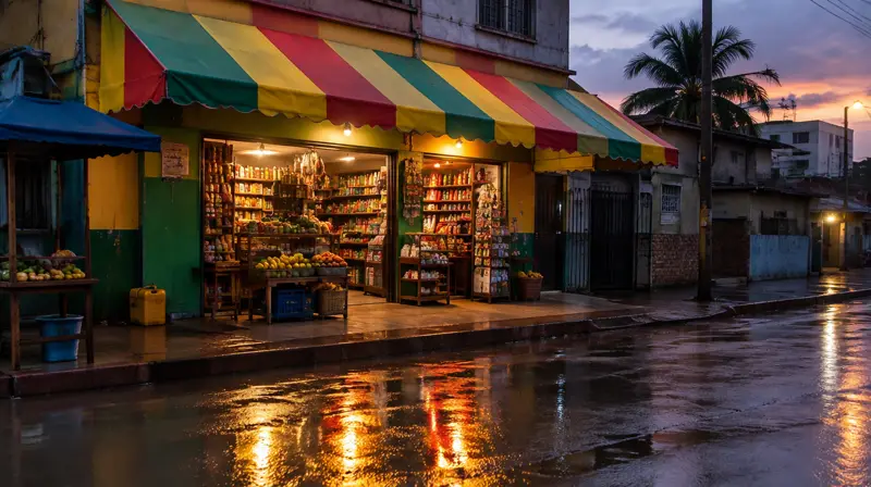 Shopfront at dusk